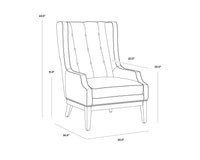 Sunpan Biblioteca Lounge Chair in Coal Black/Tobacco Tan