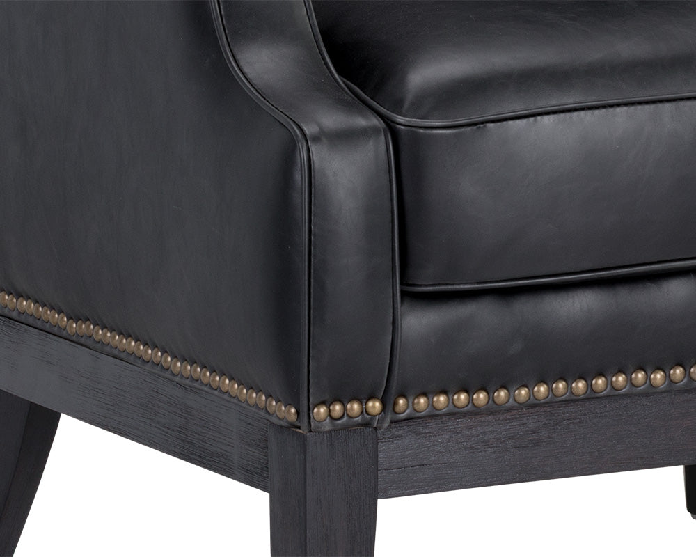 Sunpan Biblioteca Lounge Chair in Coal Black/Tobacco Tan