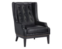 Sunpan Biblioteca Lounge Chair in Coal Black/Tobacco Tan