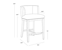 Sunpan Hayden Counter Stool - Autumn Orange/Bravo Cream/Bravo Portabella/Marble/Metropolis Blue/Quarry