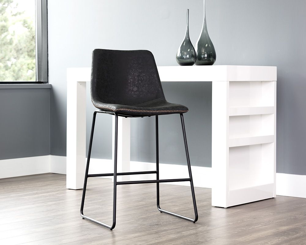 SUNPAN Cal Counter Stool - Antique Black, Brown, Grey - Set of TWO