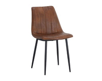 Sunpan Drew Dining Chair - Black - Bravo Cognac/Bravo Portabella/Light Grey - Set of Two