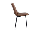 Sunpan Drew Dining Chair - Black - Bravo Cognac/Bravo Portabella/Light Grey - Set of Two