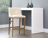 Sunpan Halden Barstool - Bravo Cream/Bravo Metal/Vintage Black/Vintage Blue/Vintage Cognac