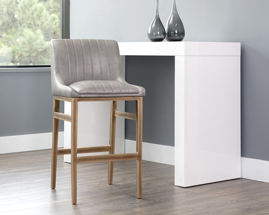 Sunpan Halden Barstool - Bravo Cream/Bravo Metal/Vintage Black/Vintage Blue/Vintage Cognac