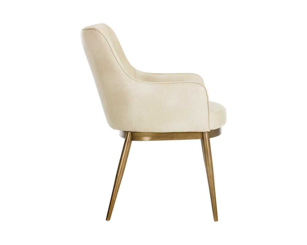 Sunpan Franklin Dining Armchair - Beige Linen/Bravo Cream/ Vintage Black/Vintage Blue