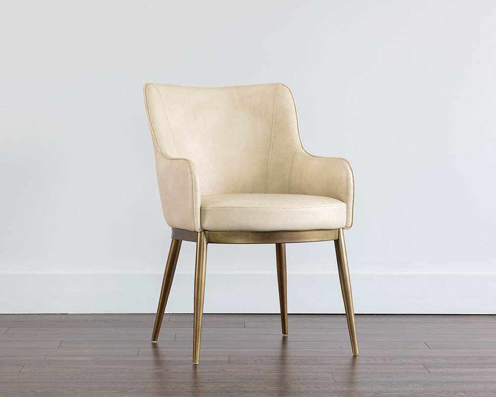 Sunpan Franklin Dining Armchair - Beige Linen/Bravo Cream/ Vintage Black/Vintage Blue