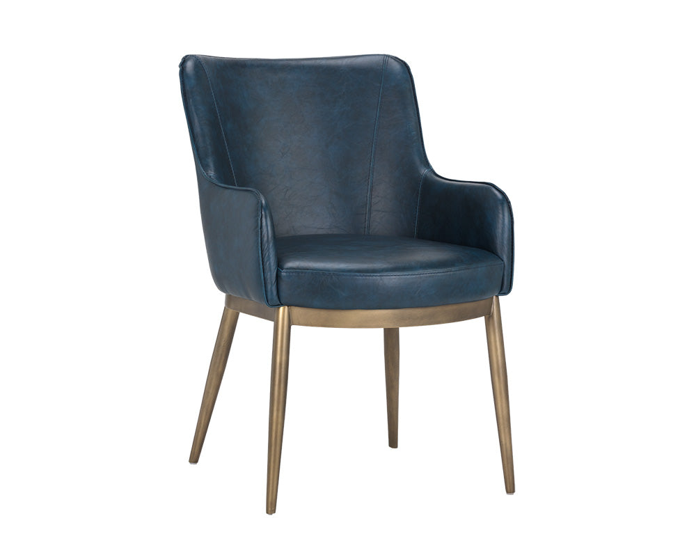 Sunpan Franklin Dining Armchair - Beige Linen/Bravo Cream/ Vintage Black/Vintage Blue