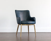 Sunpan Franklin Dining Armchair - Beige Linen/Bravo Cream/ Vintage Black/Vintage Blue