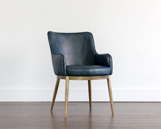 Sunpan Franklin Dining Armchair - Beige Linen/Bravo Cream/ Vintage Black/Vintage Blue
