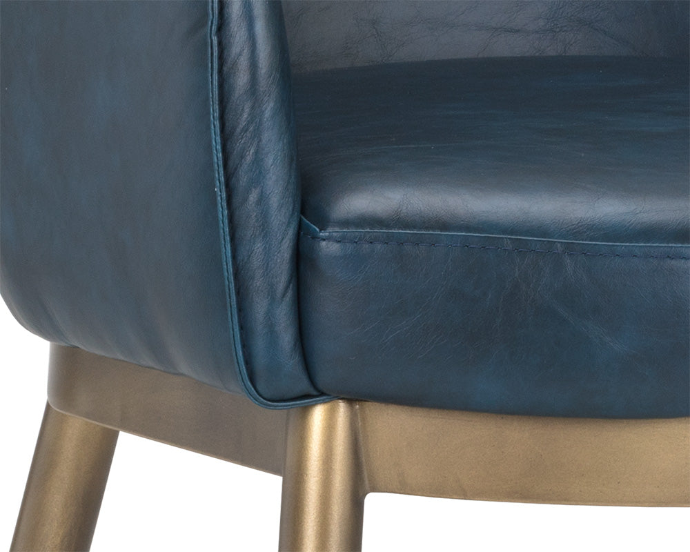 Sunpan Franklin Dining Armchair - Beige Linen/Bravo Cream/ Vintage Black/Vintage Blue