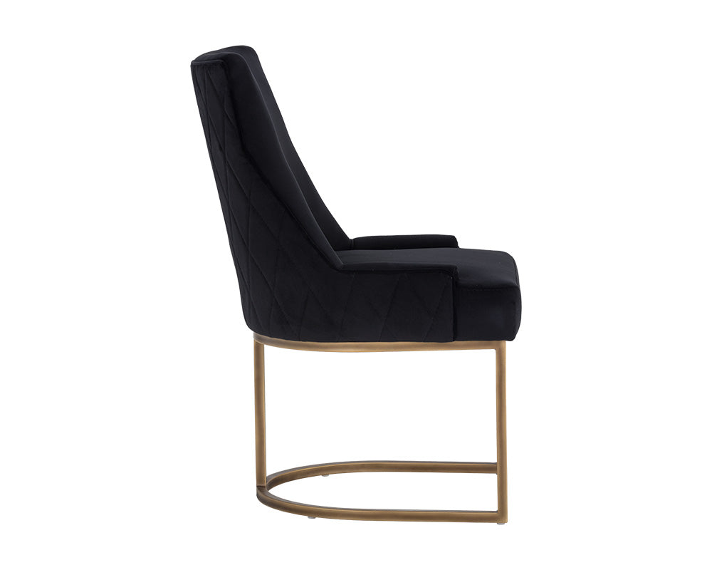 Sunpan Florence Dining Chair - Abbington Black/Piccolo Pebble/Piccolo Prosecco