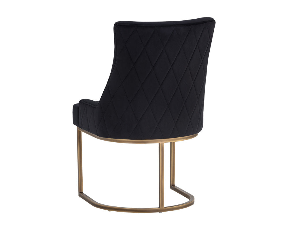 Sunpan Florence Dining Chair - Abbington Black/Piccolo Pebble/Piccolo Prosecco