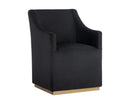 Sunpan Zane Wheeled Lounge Chair in Abbington Black/Piccolo Pebble/Piccolo Prosecco