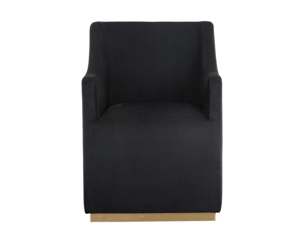 Sunpan Zane Wheeled Lounge Chair in Abbington Black/Piccolo Pebble/Piccolo Prosecco