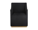 Sunpan Zane Wheeled Lounge Chair in Abbington Black/Piccolo Pebble/Piccolo Prosecco