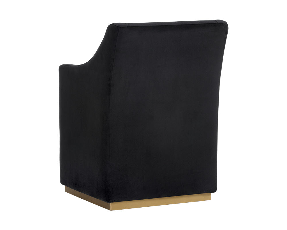 Sunpan Zane Wheeled Lounge Chair in Abbington Black/Piccolo Pebble/Piccolo Prosecco