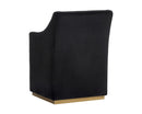 Sunpan Zane Wheeled Lounge Chair in Abbington Black/Piccolo Pebble/Piccolo Prosecco