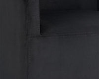 Sunpan Zane Wheeled Lounge Chair in Abbington Black/Piccolo Pebble/Piccolo Prosecco