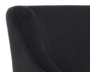 Sunpan Zane Wheeled Lounge Chair in Abbington Black/Piccolo Pebble/Piccolo Prosecco
