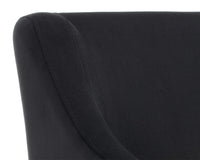 Sunpan Zane Wheeled Lounge Chair in Abbington Black/Piccolo Pebble/Piccolo Prosecco