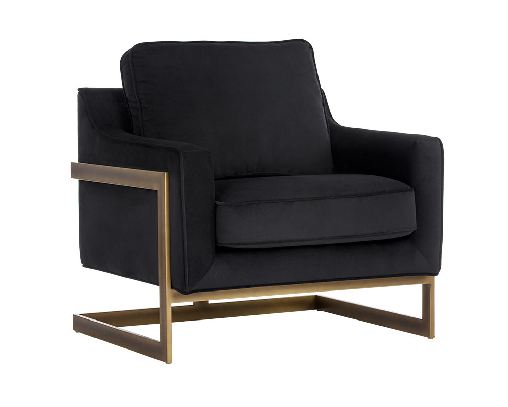 Sunpan Kalmin Lounge Chair - Abbington Black / Piccolo Pebble / Piccolo Prosecco