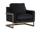 Sunpan Kalmin Lounge Chair - Abbington Black / Piccolo Pebble / Piccolo Prosecco
