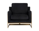 Sunpan Kalmin Lounge Chair - Abbington Black / Piccolo Pebble / Piccolo Prosecco