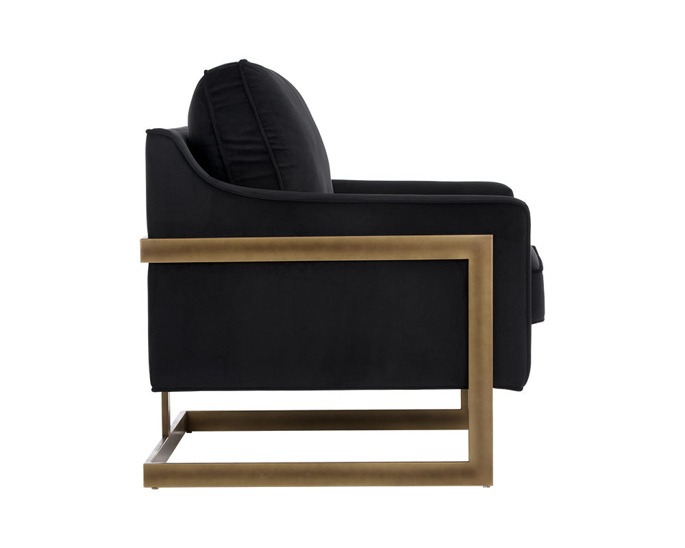 Sunpan Kalmin Lounge Chair - Abbington Black / Piccolo Pebble / Piccolo Prosecco