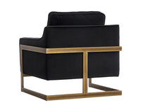 Sunpan Kalmin Lounge Chair - Abbington Black / Piccolo Pebble / Piccolo Prosecco