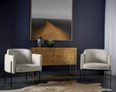 Sunpan Richie Lounge Chair In Antique Brass and Danny Navy/Black and Eclipse White