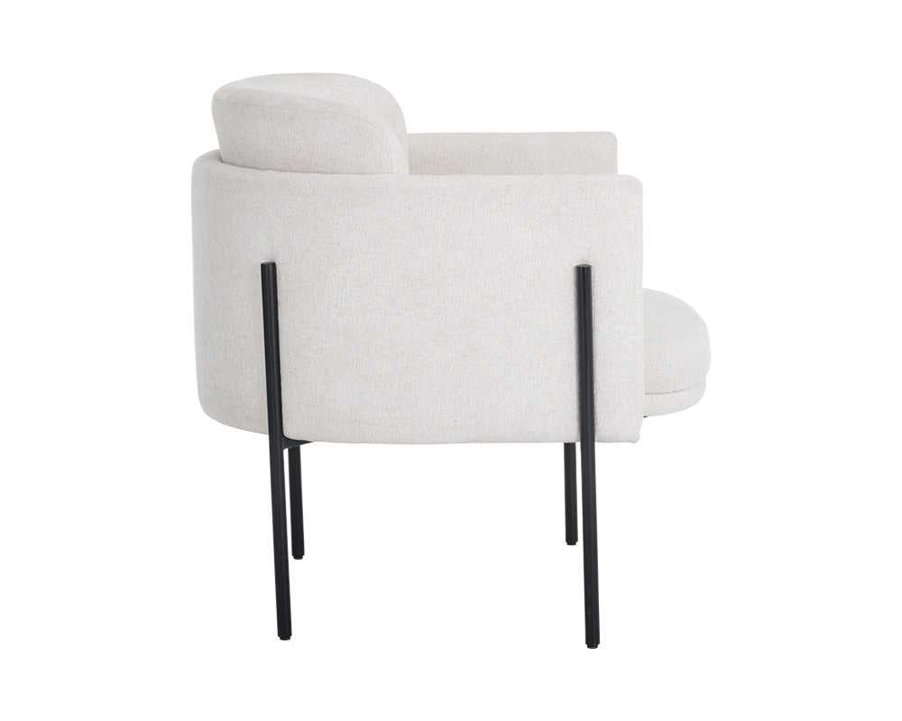Sunpan Richie Lounge Chair In Antique Brass and Danny Navy/Black and Eclipse White