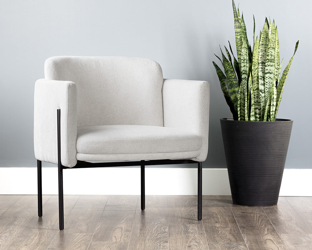 Sunpan Richie Lounge Chair In Antique Brass and Danny Navy/Black and Eclipse White
