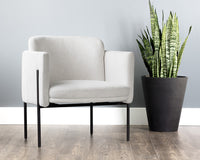 Sunpan Richie Lounge Chair In Antique Brass and Danny Navy/Black and Eclipse White