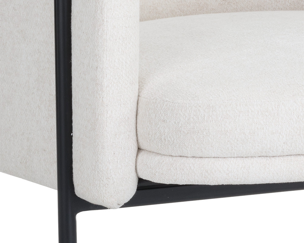 Sunpan Richie Lounge Chair In Antique Brass and Danny Navy/Black and Eclipse White
