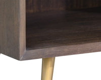 Sunpan Aniston Nightstand In Dark Mango/White Ceruze And Shagreen Leather