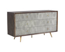 Sunpan Aniston Dresser in Dark Mango/White Ceruze and Shagreen Leather