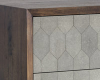 Sunpan Aniston Dresser in Dark Mango/White Ceruze and Shagreen Leather