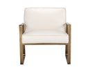 Sunpan Kristoffer Lounge Chair - Vintage Peacock/Steel Grey/Vanilla Leather