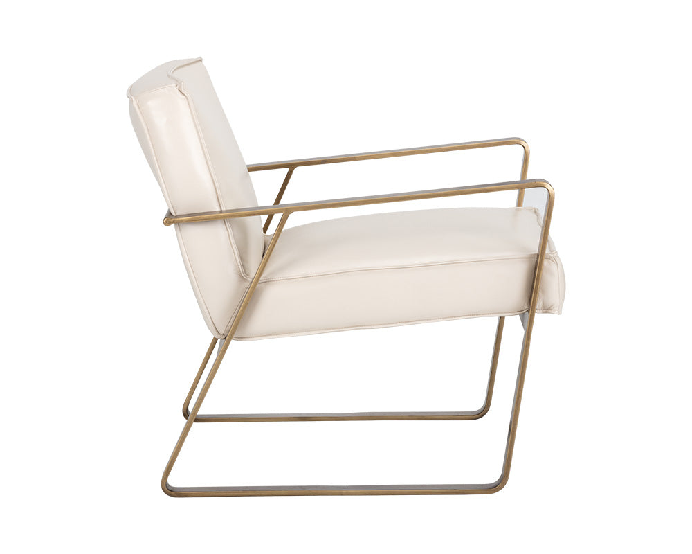 Sunpan Kristoffer Lounge Chair - Vintage Peacock/Steel Grey/Vanilla Leather
