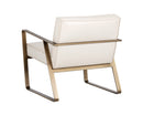 Sunpan Kristoffer Lounge Chair - Vintage Peacock/Steel Grey/Vanilla Leather