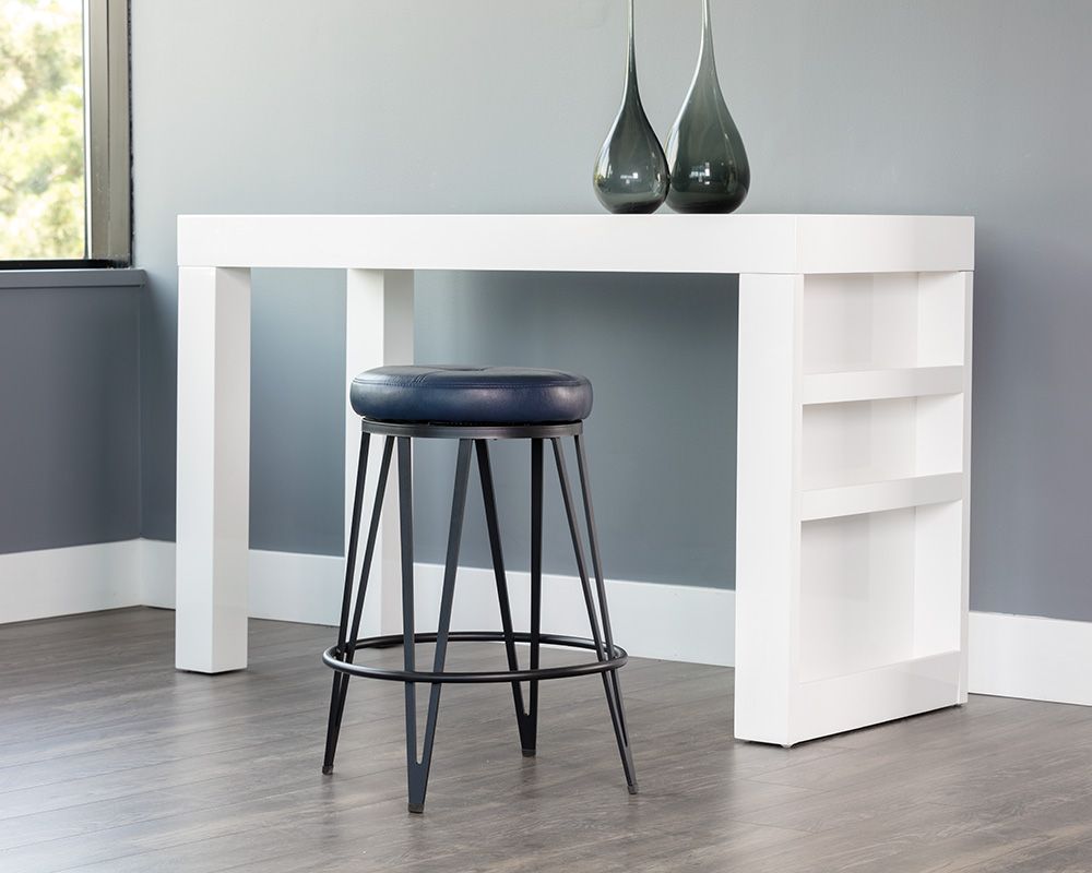SUNPAN Matthews Swivel Counter Stool - Black - Bravo Admiral, Black - Bravo Cognac, Black - Bravo Cream, Black - Bravo Metal, Champagne Gold - Onyx