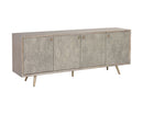 Sunpan Aniston Sideboard - Large In White Ceruze - Shagreen Leather
