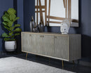 Sunpan Aniston Sideboard - Large In White Ceruze - Shagreen Leather
