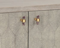 Sunpan Aniston Sideboard - Large In White Ceruze - Shagreen Leather