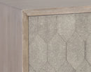 Sunpan Aniston Sideboard - Large In White Ceruze - Shagreen Leather