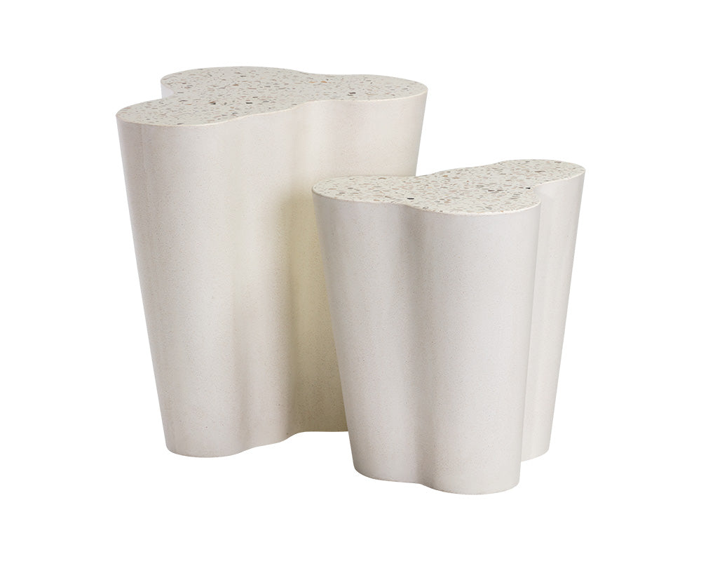 Sunpan Ava End Table in Terrazzo / Marble Look - Large