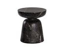 Sunpan Lucida End Table - Marble Look - Black