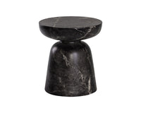 Sunpan Lucida End Table - Marble Look - Black