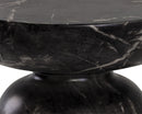 Sunpan Lucida End Table - Marble Look - Black